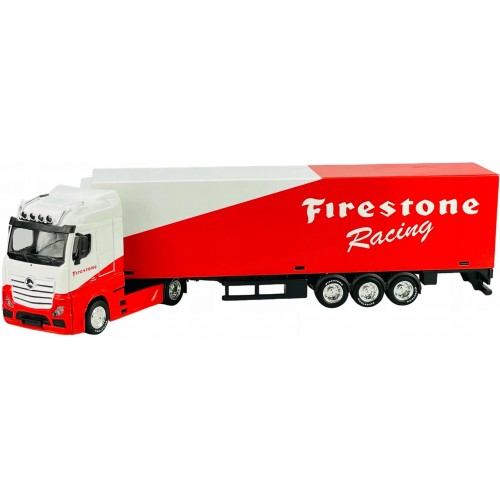 Bburago Street Fire with Trailer Mercedes Actros Firestone Racing 1:43 18-31480